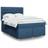 Image de vidaXL Sommier à lattes de lit avec matelas Bleu 140x190 cm Tissu