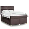 Image de vidaXL Sommier à lattes de lit avec matelas Marron foncé 140x190 cm