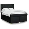 Image de vidaXL Sommier à lattes de lit avec matelas Noir 140x200 cm Tissu