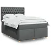 Image de vidaXL Sommier à lattes de lit avec matelas Gris foncé 140x200cm Tissu