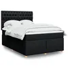 Image de vidaXL Sommier à lattes de lit avec matelas Noir 140x200 cm Tissu
