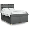 Image de vidaXL Sommier à lattes de lit avec matelas Gris foncé 140x200cm Tissu