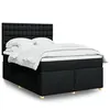 Image de vidaXL Sommier à lattes de lit avec matelas Noir 140x200 cm Tissu