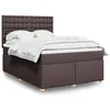 Image de vidaXL Sommier à lattes de lit avec matelas Marron foncé 140x200 cm