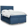 Image de vidaXL Sommier à lattes de lit avec matelas Bleu 140x200 cm Tissu