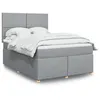 Image de vidaXL Sommier à lattes de lit avec matelas Gris clair 160x200cm Tissu