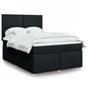 Image de vidaXL Sommier à lattes de lit avec matelas Noir 160x200 cm Tissu