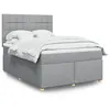 Image de vidaXL Sommier à lattes de lit avec matelas Gris clair 160x200cm Tissu