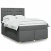 Image de vidaXL Sommier à lattes de lit avec matelas Gris foncé 160x200cm Tissu