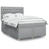 Image de vidaXL Sommier à lattes de lit avec matelas Gris clair 160x200cm Tissu