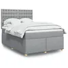 Image de vidaXL Sommier à lattes de lit avec matelas Gris clair 160x200cm Tissu