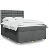 Image de vidaXL Sommier Ã  lattes de lit avec matelas Gris foncÃ© 160x200cm Tissu