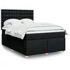 Image de vidaXL Sommier à lattes de lit avec matelas Noir 160x200 cm Tissu