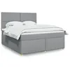 Image de vidaXL Sommier à lattes de lit avec matelas Gris clair 180x200cm Tissu
