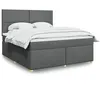 Image de vidaXL Sommier à lattes de lit avec matelas Gris foncé 180x200cm Tissu