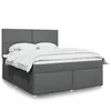 Image de vidaXL Sommier Ã  lattes de lit avec matelas Gris foncÃ© 180x200cm Tissu
