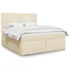 Image de vidaXL Sommier à lattes de lit avec matelas Crème 180x200 cm Tissu