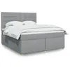 Image de vidaXL Sommier à lattes de lit avec matelas Gris clair 180x200cm Tissu
