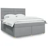 Image de vidaXL Sommier Ã  lattes de lit avec matelas Gris clair 180x200cm Tissu