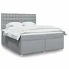 Image de vidaXL Sommier à lattes de lit avec matelas Gris clair 180x200cm Tissu