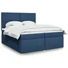 Image de vidaXL Sommier à lattes de lit avec matelas Bleu 200x200 cm Tissu