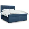 Image de vidaXL Sommier à lattes de lit avec matelas Bleu 200x200 cm Tissu