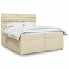 Image de vidaXL Sommier Ã  lattes de lit avec matelas CrÃ¨me 200x200 cm Tissu