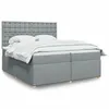 Image de vidaXL Sommier à lattes de lit avec matelas Gris clair 200x200cm Tissu
