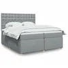 Image de vidaXL Sommier Ã  lattes de lit avec matelas Gris clair 200x200cm Tissu