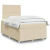 Image de vidaXL Sommier à lattes de lit avec matelas Crème 120x200 cm Tissu