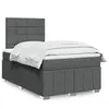 Image de vidaXL Sommier à lattes de lit avec matelas Gris foncé 120x200cm Tissu