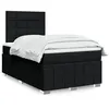 Image de vidaXL Sommier à lattes de lit avec matelas Noir 120x200 cm Tissu