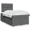 Image de vidaXL Sommier à lattes de lit avec matelas Gris foncé 120x200cm Tissu