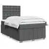 Image de vidaXL Sommier à lattes de lit avec matelas Gris foncé 120x200cm Tissu