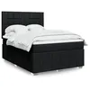 Image de vidaXL Sommier à lattes de lit avec matelas Noir 140x190 cm Tissu