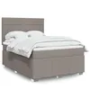 Image de vidaXL Sommier à lattes de lit avec matelas Taupe 140x190 cm Tissu