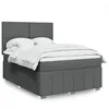 Image de vidaXL vidaXL Sommier à lattes de lit avec matelas Gris foncé 140x200cm Tissu