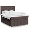 Image de vidaXL Sommier à lattes de lit avec matelas Marron foncé 140x200 cm