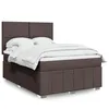 Image de vidaXL Sommier Ã  lattes de lit avec matelas Marron foncÃ© 140x200 cm