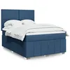 Image de vidaXL Sommier à lattes de lit avec matelas Bleu 140x200 cm Tissu