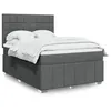 Image de vidaXL Sommier à lattes de lit avec matelas Gris foncé 140x200cm Tissu
