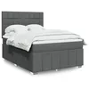Image de vidaXL Sommier Ã  lattes de lit avec matelas Gris foncÃ© 140x200cm Tissu