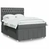 Image de vidaXL Sommier à lattes de lit avec matelas Gris foncé 140x200cm Tissu