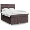 Image de vidaXL Sommier à lattes de lit avec matelas Marron foncé 140x200 cm