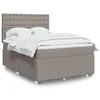 Image de vidaXL Sommier à lattes de lit avec matelas Taupe 140x200 cm Tissu