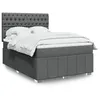 Image de vidaXL Sommier à lattes de lit avec matelas Gris foncé 160x200cm Tissu