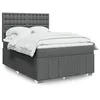 Image de vidaXL Sommier à lattes de lit avec matelas Gris foncé 160x200cm Tissu