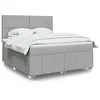 Image de vidaXL Sommier à lattes de lit avec matelas Gris clair 180x200cm Tissu