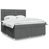 Image de vidaXL Sommier à lattes de lit avec matelas Gris foncé 180x200cm Tissu