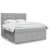 Image de vidaXL Sommier à lattes de lit avec matelas Gris clair 180x200cm Tissu